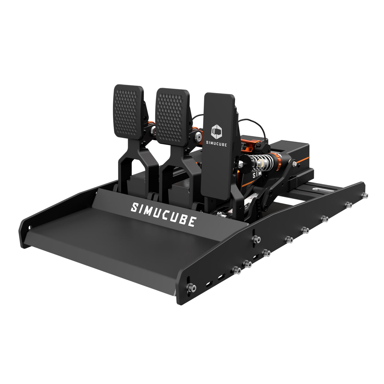 Simucube Active Pedal Bundle, Bremspedal, Gaspedal, Kupplung, Baseplate, Simracing, Frontansicht
