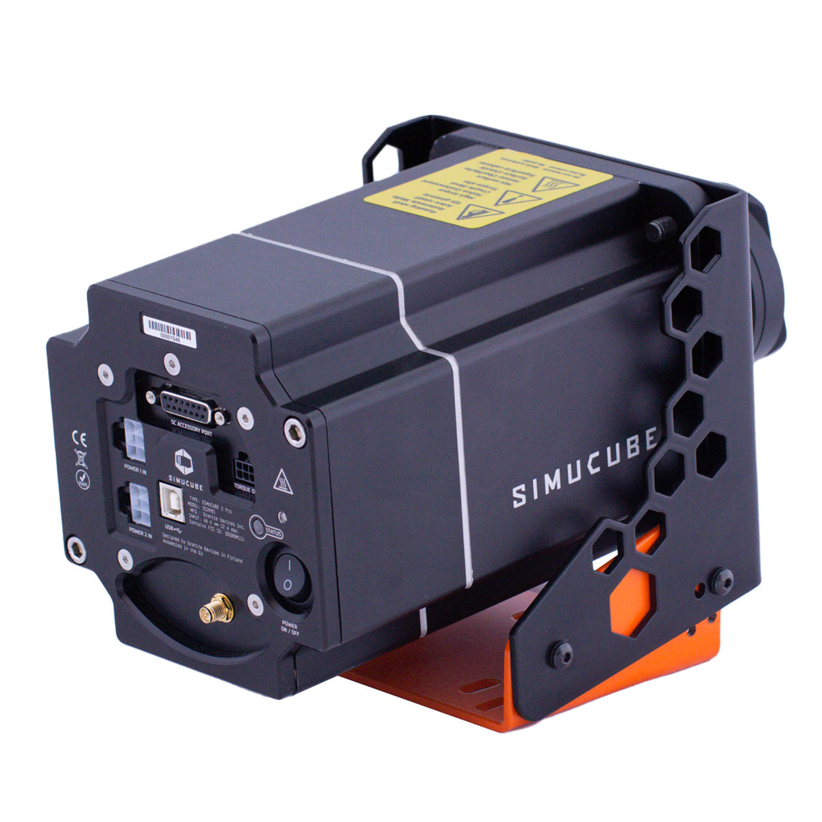 Simucube Halterung Simracing mit Simucube 2 Pro als Beispiel, Rückansicht